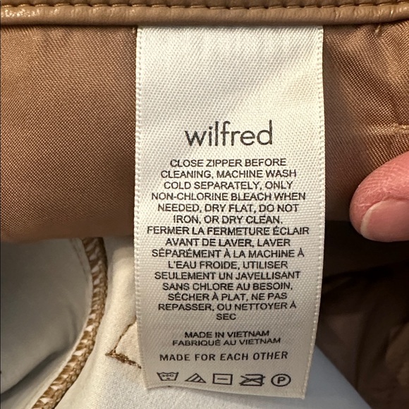 NWT Aritzia Wilfred The Melina Vegan Leather Pant in Saville Beige 0 - Picture 10 of 11